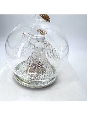 Sorelle Christmas Light Up Color Change Angel Glass Globe Ornament With Battery